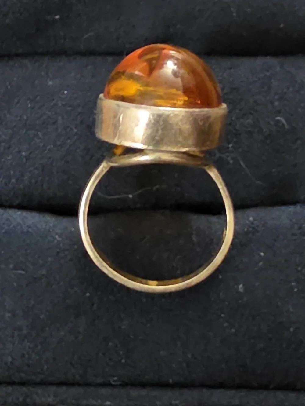 Sterling Silver Amber Ring (Vintage)